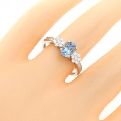 Nhẫn Aquamarine PT900 Hoa 0.723CT - Hàng hiệu Chính hãng 666669