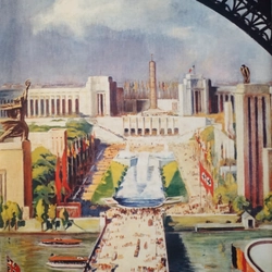 (Bản in gốc 1937) Khung cảnh Triễn Lãm Quốc Tế Paris 1937 - Tranh vẽ của Remy 298935