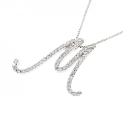 K18WG Chữ cái M Dây chuyền kim cương 0.32CT - Hàng hiệu Chính hãng 860138
