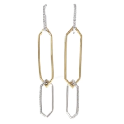 Bông tai kim cương K18WG/K18YG 0.34CT - Hàng hiệu Chính hãng