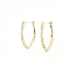 K18YG Bông tai kim cương 0.20CT - Hàng hiệu Chính hãng