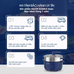 Nồi lẩu hấp KALITE KL568-S đa năng 2 tầng dung tích 11L 577571