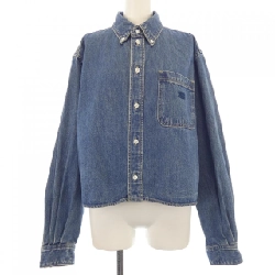 Áo sơ mi cropped denim wash đại dương liên minh CELINE