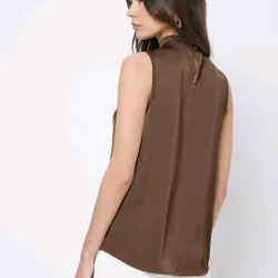 Áo cổ lọ có nút cài sau vải voan sáng trọng phù hợp đi làm, đi chơi 608910