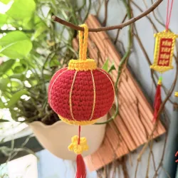 Đèn lồng mini làm bằng len trang trí không gian ngày Tết thêm rực rỡ  762764