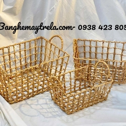 Giỏ đựng đồ chữ nhật mây tre đan 459833