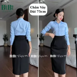 Chân Váy Bút Chì, Chân Váy Công Sở, Dáng Dài 75cm, Size M, Chưa Mặc Bao Giờ 575241