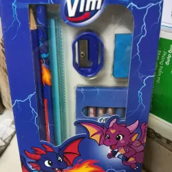 [Bộ dụng cụ học tập Vim] Thước kẻ - bút chì - tẩy - gọt bút chì - bút màu sáp  996188