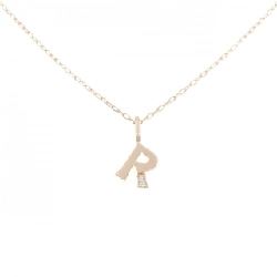 K18PG Chữ cái R Dây chuyền kim cương 0.01CT - Hàng hiệu Chính hãng