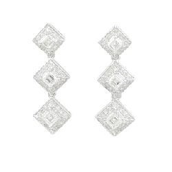 K18WG Bông tai kim cương 1.26CT - Hàng hiệu Chính hãng