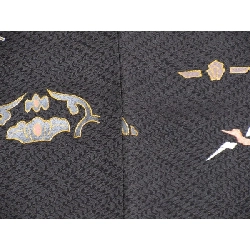 Áo kimono thăm viếng, trang trí vàng Yuzen, có thêu, kích thước tay áo S - Hàng hiệu Authentic 883000