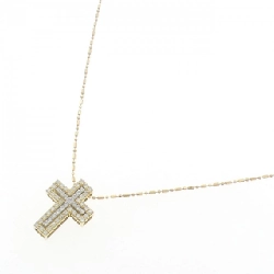 Dây chuyền kim cương K18YG/K18WG chéo 0.38CT - Hàng hiệu chính hãng 847825