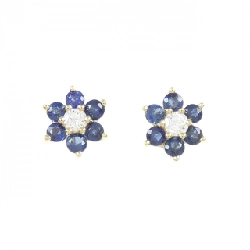 Bông tai hoa sapphire 750YG/K18YG - Hàng hiệu Authentic