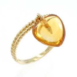 Nhẫn Citrine K18YG hình trái tim
