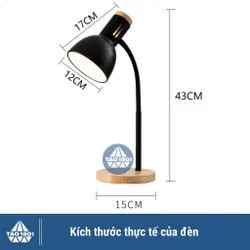 Đèn bàn học đế gỗ, đèn led để bàn làm việc đọc sách phù hợp bảo vệ mắt chống cận, decor 604299