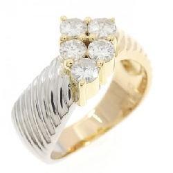 Nhẫn kim cương K18YG/PT900 0.60CT - Hàng hiệu Authentic