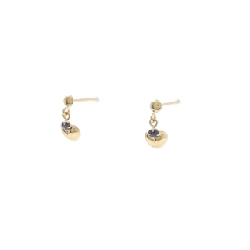 K18YG Bông tai hình trái tim Sapphire - Hàng hiệu Chính hãng 865180