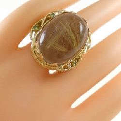 Nhẫn thạch anh rutile K18YG 46.26CT 672251