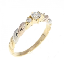 Nhẫn kim cương K18YG/PT/K18PG 0.21CT