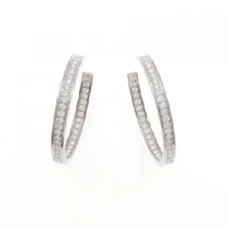 K18WG/K14WG Bông tai kim cương 2.64CT - Hàng hiệu Chính hãng