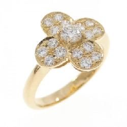 Nhẫn kim cương hoa K18YG 0.16CT