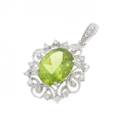 K18WG Peridot Pendant 5.34CT - Hàng hiệu Authentic
