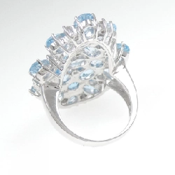 Nhẫn Blue Topaz K14WG 9.51CT 671427