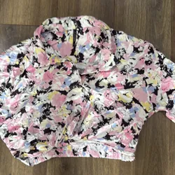 Áo croptop cổ sơ mi  603248