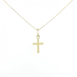 K18YG Dây chuyền hình chữ thập - Hàng hiệu Authentic