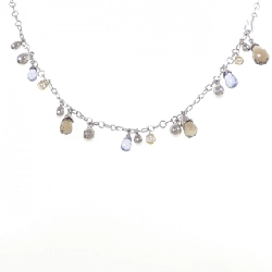 K18WG/K18YG Mặt dây chuyền đá màu - Hàng hiệu Authentic