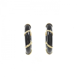 K18YG Onyx Bông tai - Hàng hiệu Chính hãng