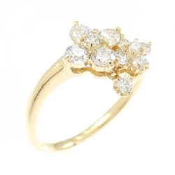 Nhẫn kim cương hoa K18YG 0.45CT