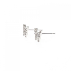 K18WG Chữ cái W Bông tai Kim cương 0.18CT - Hàng hiệu Chính hãng 868883