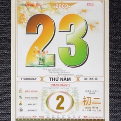 Tờ lịch rời Bloc xưa (Năm 2009)