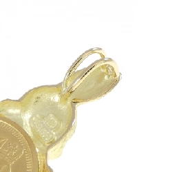 K18YG(枠) Mặt dây chuyền đồng xu thỏ - Hàng hiệu Authentic 866690