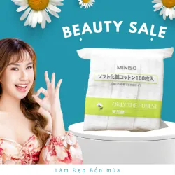 ( date 02/2027) Bông tẩy trang Miniso nội địa Nhật Bản chính hãng nguyên tem