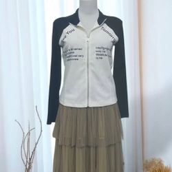 [Mới] Áo khoác khoá kéo có đệm vai Yangyishang (brand nội địa Trung) size M 416542