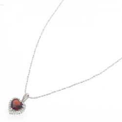 K18WG Dây chuyền Garnet hình trái tim - Hàng hiệu Authentic 858268