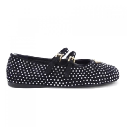 Giày ballet suede có đá pha lê PRADA 1F797N