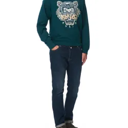 Áo sweatshirt Kenzo màu xanh lá đậm thêu đầu hổ 757897