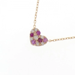 K18PG Dây chuyền hình trái tim đá màu - Hàng hiệu Authentic 858550