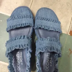 Giày đế bằng nữ - xanh denim - chính hãng + Đã mang 2 lần, mới 90%