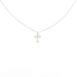 K10PG Vòng cổ kim cương chéo - Hàng hiệu Authentic