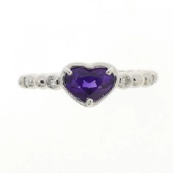 Nhẫn Amethyst PT900 hình trái tim 668274