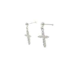 PT900 Bông tai kim cương chéo 0.30CT - Hàng hiệu chính hãng 867821