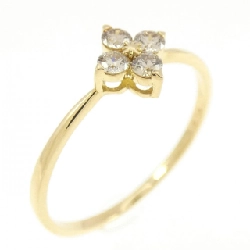 【Sản phẩm mới】Nhẫn kim cương K18YG hình hoa 0.15CT