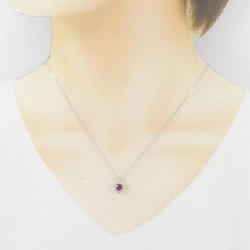 K18WG Dây chuyền hình trái tim Ruby 0.48CT - Hàng hiệu Chính hãng 856747