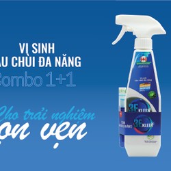 Bộ sản phẩm lau chùi đa năng sinh học 3E KLEEN - 1 chai 500ml+1 ống 5ml dung dịch đậm đặc 79263