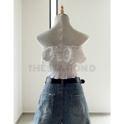 Set áo croptop quần short jean kèm nịt QCCC 11479