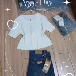 Sét áo croptop quần jean 8967